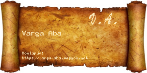 Varga Aba névjegykártya