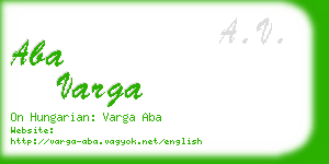 aba varga business card
